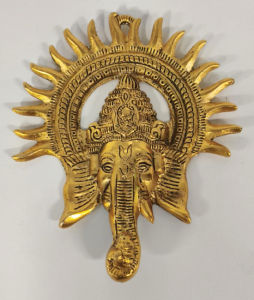 Traditional Metal Ganesha Ji Wall Hanging | Ganpati Wall Decor Showpiece for Home Office Pooja Room & Festive Decoration (Pack of 1 | Size - 23 cm)