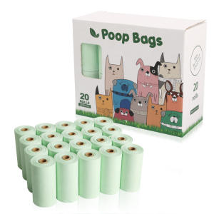 Eco friendly biodegradable and compostable plastic pet dog waste poop poo bags