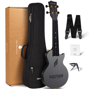Enya Soprano Ukulele 21 Inch Carbon Fiber Travel Ukelele Nova U Mini Simple Yukalalee With Beginner Kit Ukalalee includes Case Strap Capo