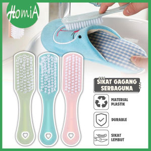 Sikat Gagang Plastik Serbaguna / Gap Cleaning Brush / Alat Pembersih Sepatu Sandal Pakaian Baju WC Toilet Kamar Mandi Lantai Ubin Keramik Wajan Wastafel Dapur Multifungsi / Kuas Bulu Super Halus & Lembut Antinoda - HOMIA