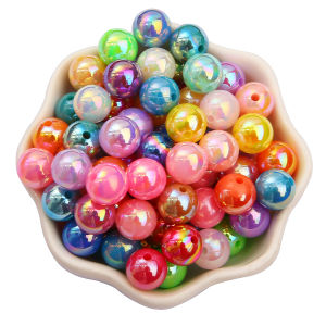 6/8/10mm Beautiful Shiny ABS Imitation Pearl AB Color Round Loose Spacer Beads for Necklace Bracelet Earring Making DIY Jewelry Beads Findings Accessories