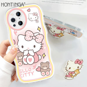 (Free Holder) Hontinga Casing Case For OPPO Reno 2F Reno2 F 2Z Find X3 Pro 5G Find X3 5G NEO 9 Case Transparent Clear Cases Hello Kitty Cat Soft Silicone Full Shockproof Rubber Cases Back Cover Phone Casing Softcase For Girls