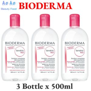 Bioderma Micellar Water 500ml (3 Bottle) Sensibio H2O 500ml - Hypoallergenic Makeup Remover EXP:2028
