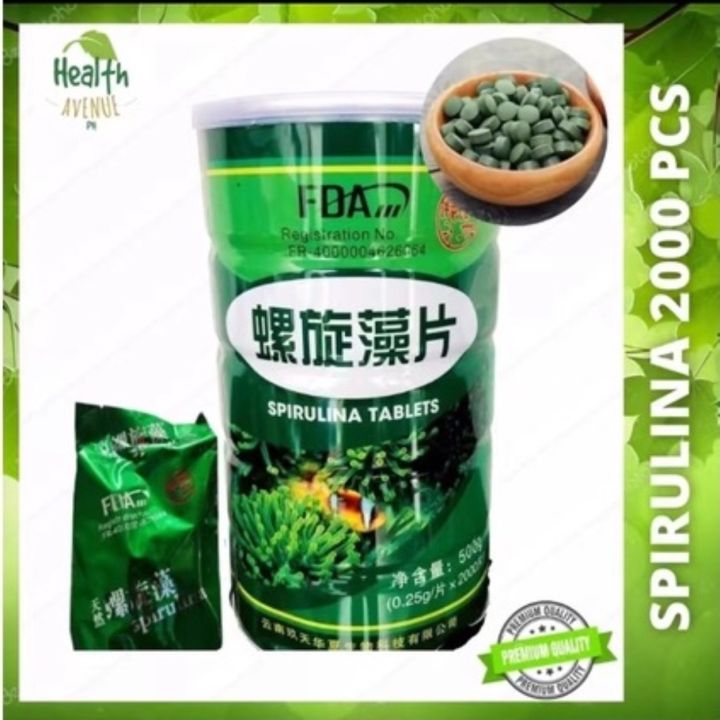 SPIRULINA TABLETS (2000 Tablets) FDA APPROVED 100 originla Superfood
