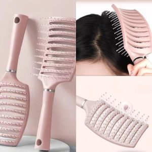 JS SHOP 1PCS Big Curved Comb Curly Hair Fluffy Styling Air Cushion Straightens Hair Brush Hair Comb