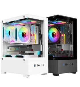 CASE COMPUTER เคสคอมพิวเตอร์ราคาถูก เคสตั้งโต๊ะATXสีดำ/สีขาว/กระจกนิรภัยด้านข้าง เคสคอมพิวเตอร์ตู้ปลา