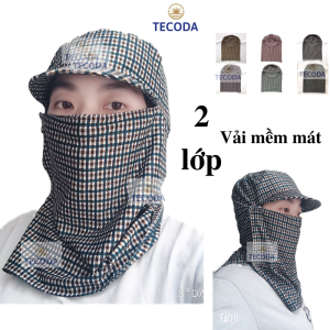 Mũ Khăn Trùm Đầu Ninja 2 Lớp Vải Thun Mát Mềm Kẻ Sọc  Co Giãn Chống Nắng Chống Bụi Cho Nam Và Nữ