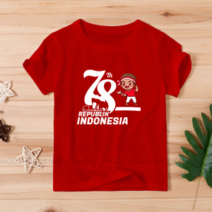 INDONESIA 78 HUT RI 17 AGUSTUS 1945 kaos atasan baju anak laki perempuan lengan pendek katun distro kids seragam promosi