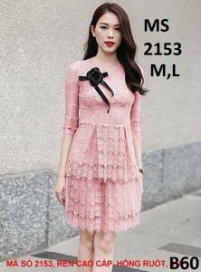 MYDU SALE : Đầm Dự Tiệc Ren Xòe 2 Tầng – MS 2153 – Hồng Ngọt Ngào Duyên Dáng