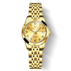 OLEVS 9970 Stainless Steel Band Watches For Women Waterproof Quartz Fashion Women Wristwatches Calendar