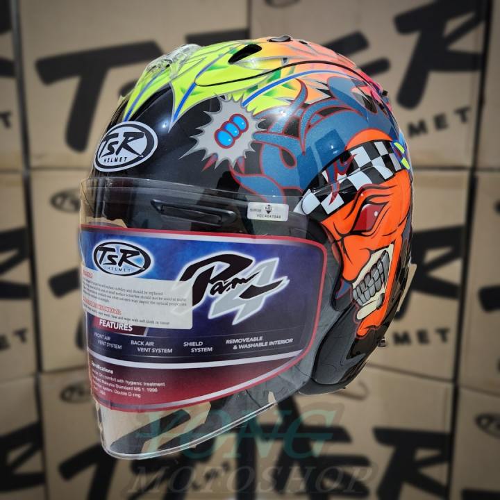 Helm Arai Ram Helm Tsr Half Face Helm TSR Ram Black Russel