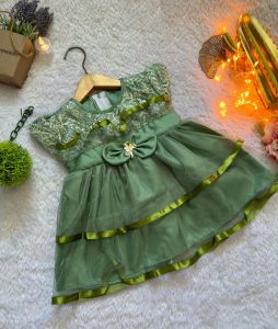 Dress Renda Anak Perempuan Motif Floral untuk Ulang Tahun dan Pesta - Motif Sayap Bintang/Paisley