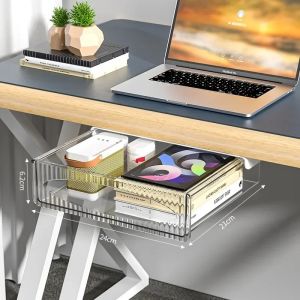 Under Desk Drawer Storage Organizer - Invisible Pull Out Shelf with Large Capacity Hanging Table Shelf for Office Home2026