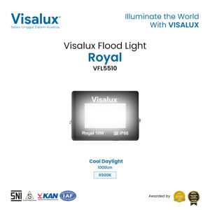 Visalux Lampu Sorot LED Flood Light Royal 10W - Lampu Tembak Cahaya Putih / Kuning (RYL-VFL5510)