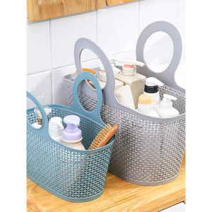 Foldable Laundry Basket Plastic Storage Baskets Shopping Basket Bin Organizer with Handles Pantry Organizer Storage