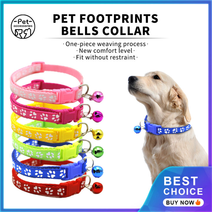 Pet Collar Dog Paw Collar With Bell Safety Buckle Neck for Dog and