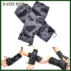 RAZIE BIN A Pair Gothic Arm Warmer Fingerless Beggar Punk Halloween Gloves Hole Cosplay