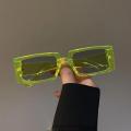 European American Personality Frosted Square Avocado Green Sunglasses INS Wind Sun Glasses Men And Women. 