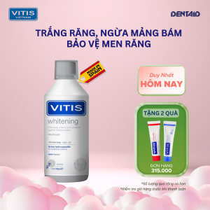 Nước Súc Miệng Vitis Whitening 500ml – Làm Trắng Răng Giảm Ố Vàng Bảo Vệ Men Răng – Chính Hãng Tây Ban Nha