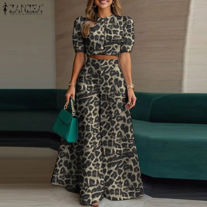 Celmia%20ZANZEA%20Women%20Two-piece%20Outfits%20Street%20Fashion%20Puff%20Sleeve%20Cropped%20Top%20Wide%20Leg%20Pants%20Leopard%20Print%20Sets%20#0714%20-%20Image%203