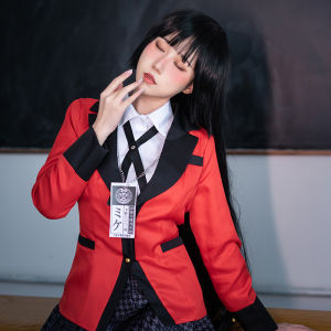 Anime Kakegurui Costume For Girls Jabami Yumeko Uniform Suits Japanese High School Uniform JK Dress Halloween Party Cosplay Costume