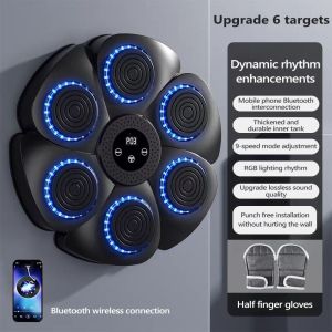 <𝙇𝙖𝙯𝙎𝙜𝙈𝙖𝙡𝙡> Smart Music Boxing Machine Fitness Gym Punching Bag Bluetooth RGB Training Wall Target