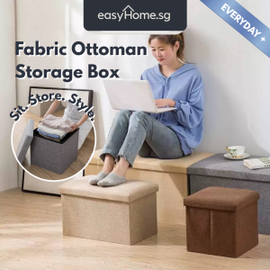 Fabric Ottoman Storage Box (2 sizes) / Organizer Sofa Seat Stool Chair