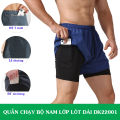 Quần Chạy Bộ Nam Running 2 Lớp DK2201 Có Túi Đựng Điện Thoại. 