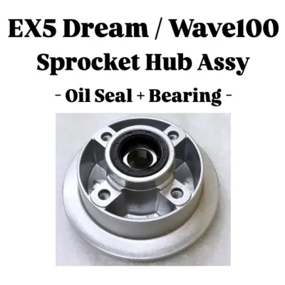 Honda EX5 Dream / Wave100 Wave 100 Wave-100 Sprocket Hub Assy ( Silver ) Spocket Spoket Clutch Hub Oil Seal + Bearing Complete Set Honda EX5 Dream / Wave100 Wave 100 Wave-100 Ready Stock