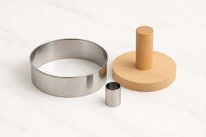 1 set isi 3pcs cetakan donat bulat+penekan kayu jati belanda