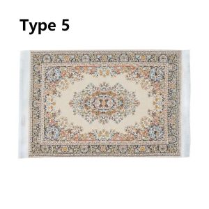 HEALMEYOU เสื่อลายดอกไม้ สไตล์ตุรกี แต่งบ้านมินิ อุปกรณ์ตุ๊กตา พรมทอขนาดเล็ก พรมบ้านตุ๊กตา ปูพื้น