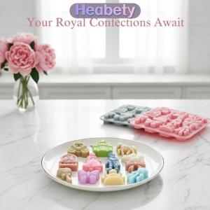 Heabety  12 khoang 3D cung lâu đài ngựa Silicone fondant khuôn cho hoàng tử công chúa bánh trang trí khuôn bữa tiệc sinh nhật