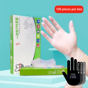 100PCS Eco-friendly Disposable Plastic Gloves/Food Safe Hygienic Kitchen Gloves/安全卫生一次性手套/Sarung Tangan Sekali Guna