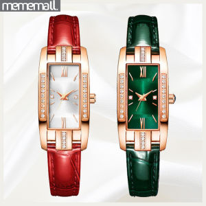 Internet Celebrity Style Small Green Watch With Diamond Square Watch Womens Retro Fashion Watch Small Green Watch Ins