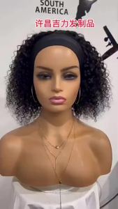 Headband wig ice silk headband  real hair wig headband