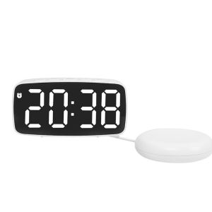 FORUM Adjustable Brightness Super Loud Vibrating Alarm Clock Temperature and Date Display LED Large Screen Bedside Clock Creative Plastic Electronic Alarm Clock Bedroom
