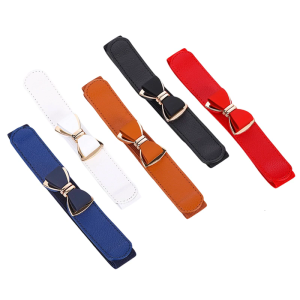 Womens Stretch Waistband Slim Elastic Belt Waist Cincher Band with Fashion Clasp for Outfits Dresses Jackets