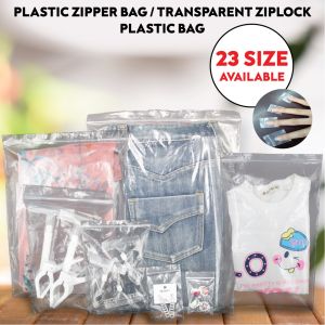 JME Ready Stock Zipper Packing Bag Accessories Bag Plastic Bag Seal Bag 100pcs