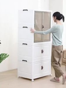 UrbanSpace SG- Baby Wardrobe Thickened Infant Storage Cabinet Household Clothes Storage