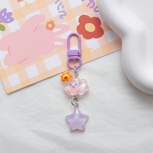 MD-C1160 Keychain Gantungan Kunci Awan Bintang Kilat / Liontin Gantungan Kunci Kartun Anak Perempuan