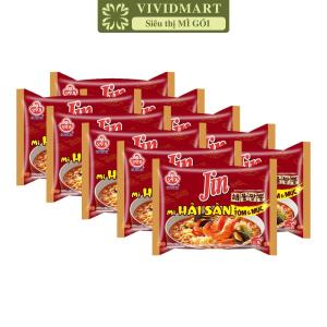 [SET 10 GÓI] - OTTOGI - Mì nấu Jin 7 vị: Tương đen Tương đen cay Tương đen bò Cay Không cay Hải sản Tôm và Mực (120-135g/gói)