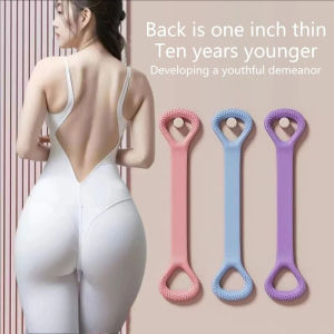 【รหัส】การออกกำลังกายที่หลังที่รัดยางยืดสายผ้าสำหรับฝึกฟิลาทีสฟิตเนสการฝึกเสริมความงามไหล่เปิดของผู้หญิงกลับยางยืดออกกำลังแบบแผ่น