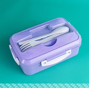Kotak Penyimpanan Makan 3 Sekat / Kotak Bekal 3 Sekat Ada Sendok