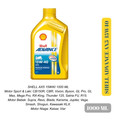 Oli Shell 4T AX7 100% ORIGINAL Pelumas CBR 150 Vixion Satria Mega Pro CB Supra X Jupiter Mx Revo dll