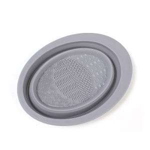 Makeup Brush Cleaning Mat Silicone Egg Puff Washing Bowl Folding Cosmetic Brush Scrubber Cleaner Makeup Brushes Cleaning Bowl Pad