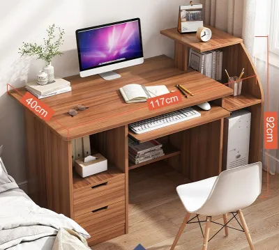Contracted simple desktop student learning and write home single computer table computer desk with bookshelf A156W
