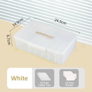 กล่องเก็บสายไฟ Homsmart แบบกล่องกว้าง กล่องเก็บสายโทรศัพท์ กล่องเก็บสายชาร์จโทรศัพท์ ดีไซน์เรียบหรู วางซ้อนได้ แถมฟรีสายรัด