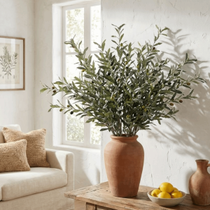 SWEET Lifelike Artificial Olive Branch with Fruit Handmade Craft Olive Fruit Branch Photography Props Plastic Fake Olive Tree Home Decoration