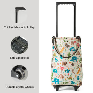 SOFTHOME Trolley Bag Foldable Grocery Trolley Cart Grocery Bag Keep Warm and Fresh Shopping Load-bearing Trolley Large Capacity Shopping Cart