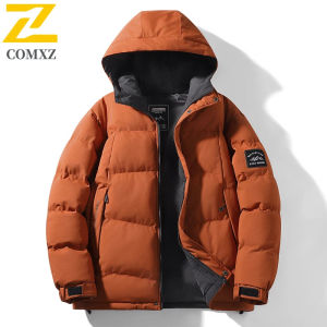 High Quality Mens Down Cotton Jacket 2024 Winter New Fashion Shoulder Print Design Warm Cotton Coat Trendy Brand Mens Coat
